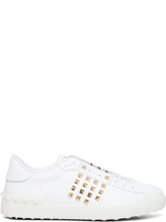 Valentino Garavani White Leather Sneakers With Studs