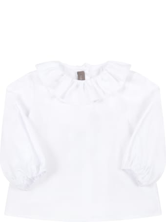 Little Bear White Blouse For Baby Girl