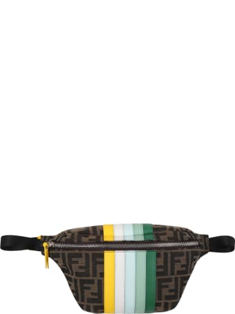 Fendi Brown Bum-bag For Girl With Colorful Stripes