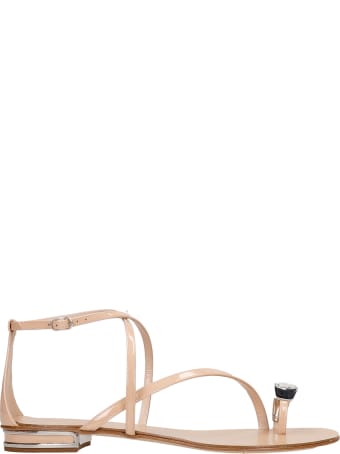 Casadei Flats In Powder Patent Leather
