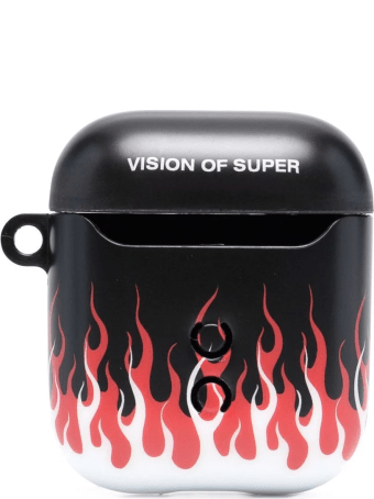 Vision of Super Red And Black Double Flames Airpods Case