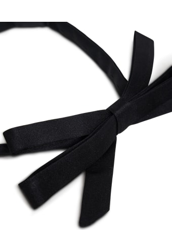 Saint Laurent Black Silk Satin Bow Tie