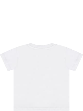 Dolce & Gabbana White T-shirt For Baby Girl With Flowers