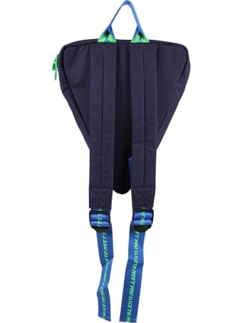 Stella McCartney Kids Blue Backpack For Boy With Pizza