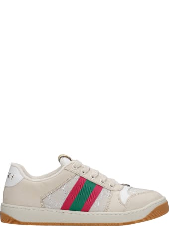 Gucci Sneakers In Beige Suede And Leather