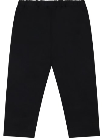 Balmain Black Leggings For Babygirl With Gold Logo