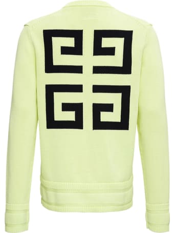 Givenchy Lime Green Cotton Sweater With Logo