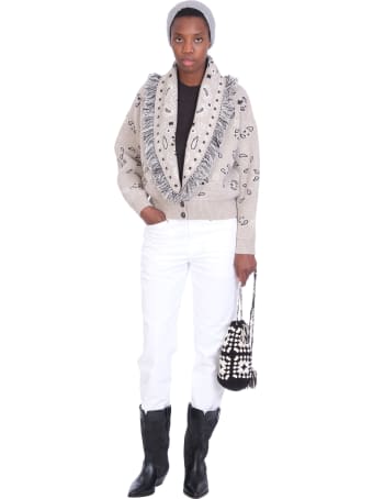 Alanui Cardigan In Beige Wool