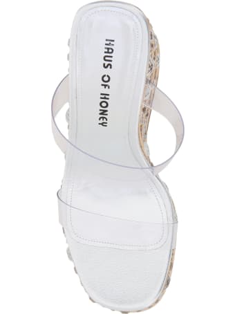 Haus of Honey Croco Crystal Two-strap Mules