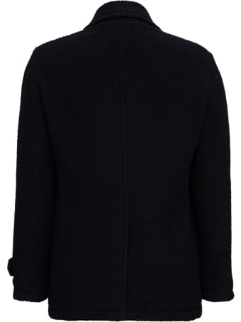 Tagliatore Double-breasted Black Wool Coat