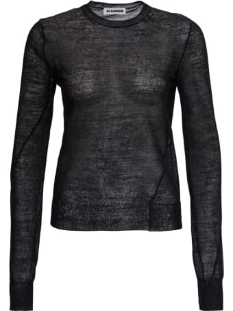 Jil Sander Wool Fitted Black Sweater