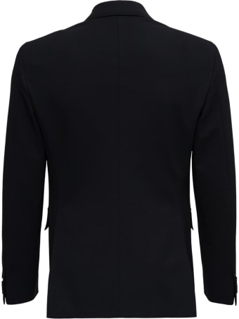 Tonello Double-breasted Black Cotton Blend Jacket