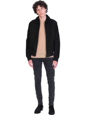 Salvatore Santoro Bomber In Black Leather
