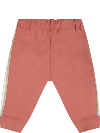 Chloé Brick Sweatpants For Babygirl With Logo