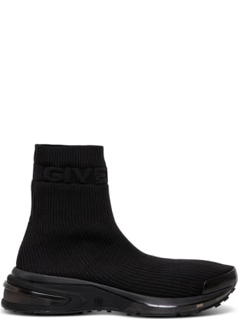 Givenchy Sock Sneakers In Black Ribbed Knit