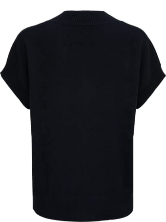 Allude Black Cashmere Vest With V-neck