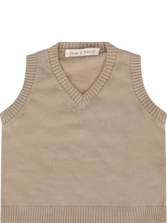 Zhoe & Tobiah Beige Vest For Baby Boy