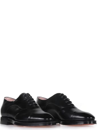 Santoni Derby In Black Leather