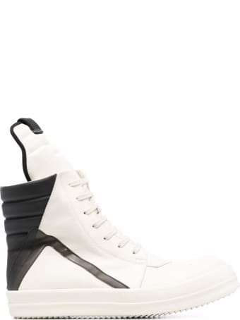 Rick Owens High Top Geobasket Leather Sneakers