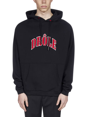 Drôle de Monsieur Embroidered Logo Cotton Hoodie