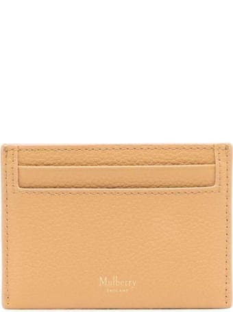Mulberry Continental Beige Leather Card Holder With Logo