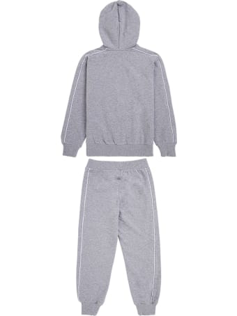 Moschino Grey Cotton Hoodie And Jogger Suit