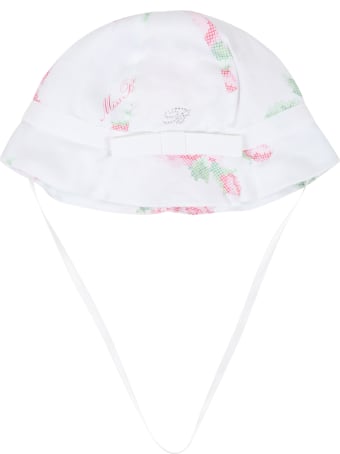 Blumarine White Sun Hat For Babygirl