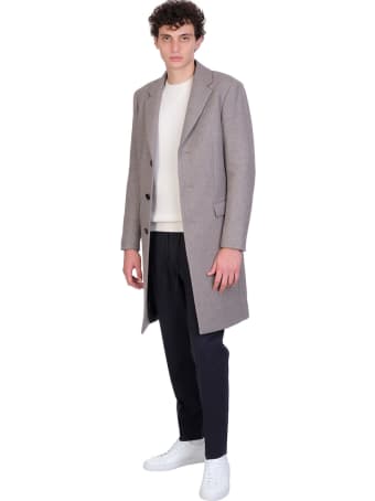 Theory Coat In Grey Wool