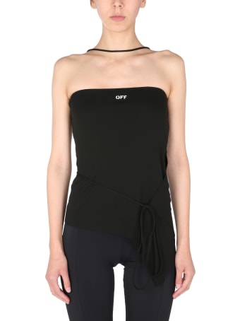 Off-White Top With Straight Neck