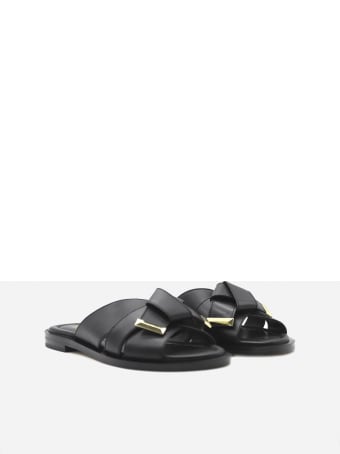 MICHAEL Michael Kors Addison Leather Slides Sandals