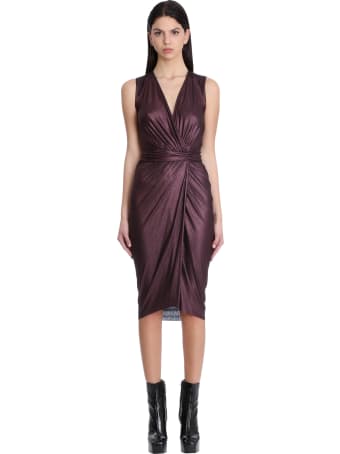 Rick Owens Lilies Dress In Viola Viscose