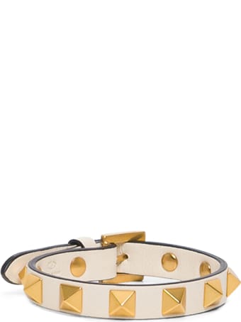 Valentino Garavani Rockstud Leather Bracelet With Studs