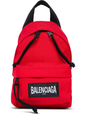 Balenciaga Mini Oversize Backpack In Red Tech Canvas
