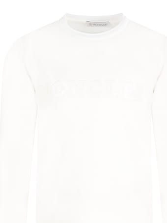Moncler Ivory T-shirt For Girl With Logo