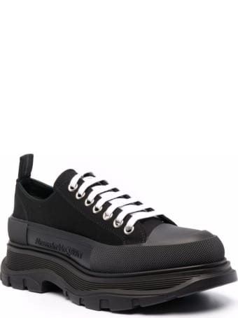 Alexander McQueen Black Traead Slick Cotton Sneakers