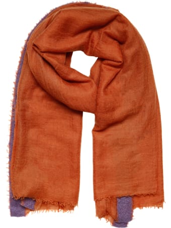 Mirror in the Sky Tan And Purple Cashmere Scarf