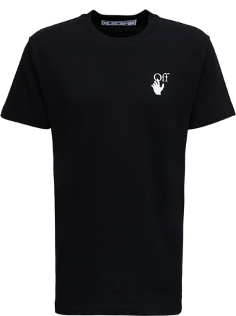 Off-White Black Cotton T-shirt With Arrow Degrade Print