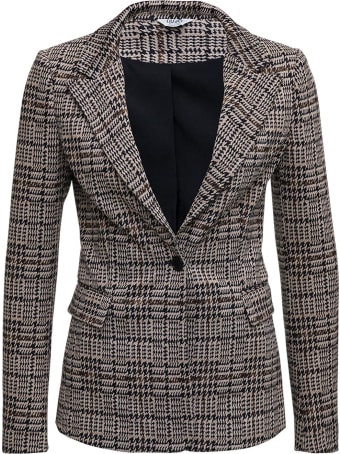Liu-Jo Single-breasted Jacquard Houndstooth Jacket