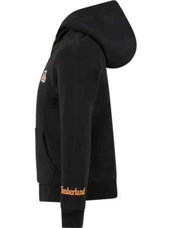 Timberland Black Swatshirt For Boy With Logo