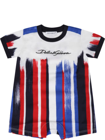 Dolce & Gabbana White Set For Baby Boy With Logo