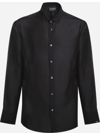 Emporio Armani Basic Shirt Made Of Silk Blend