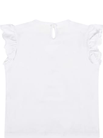 Dimensione Danza White T-shirt With Logo For Baby Girl