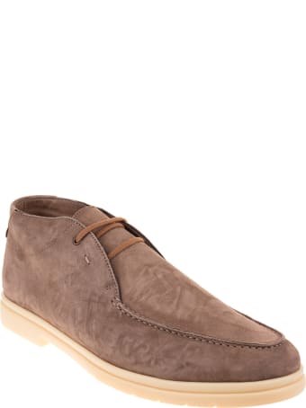 Andrea Ventura Mud-colored Ankle Boots In Calf Leather