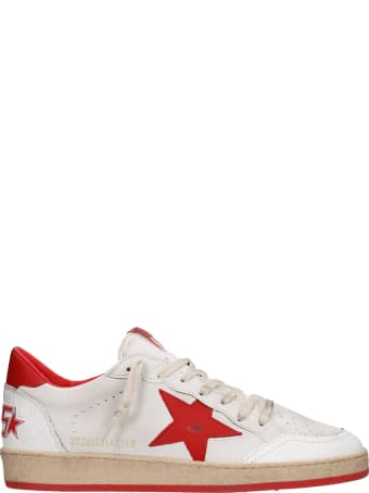 Golden Goose Ball Star Sneakers In White Leather