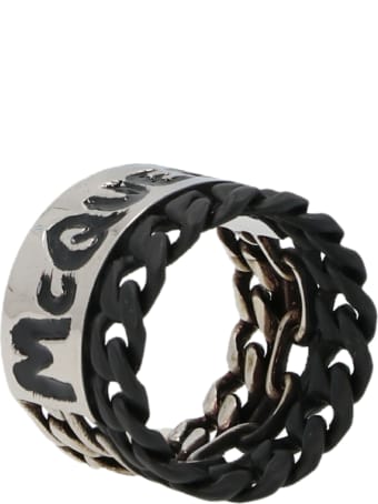 Alexander McQueen 'mcqueen Graffiti Chain' Ring