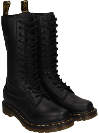 Dr. Martens 1b99 Combat Boots In Black Leather