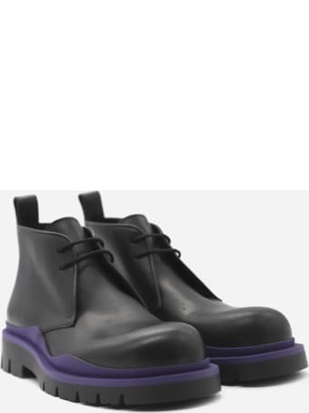 Bottega Veneta Tire Lace-up Leather Ankle Boots