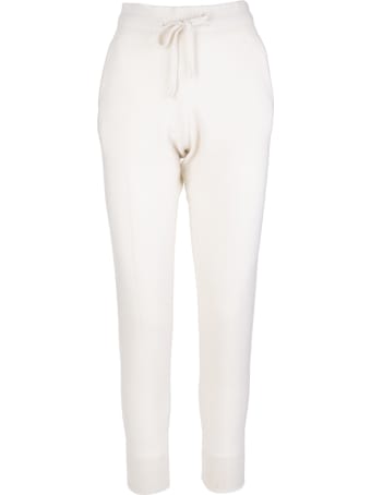 Fedeli Woman Slim Fit Joggers In White Cashmere