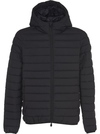 Save the Duck Black Down Jacket With Hood