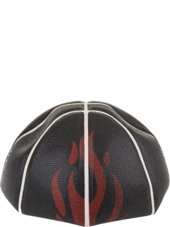 Vision of Super Black Basketball Ball With Red Flame